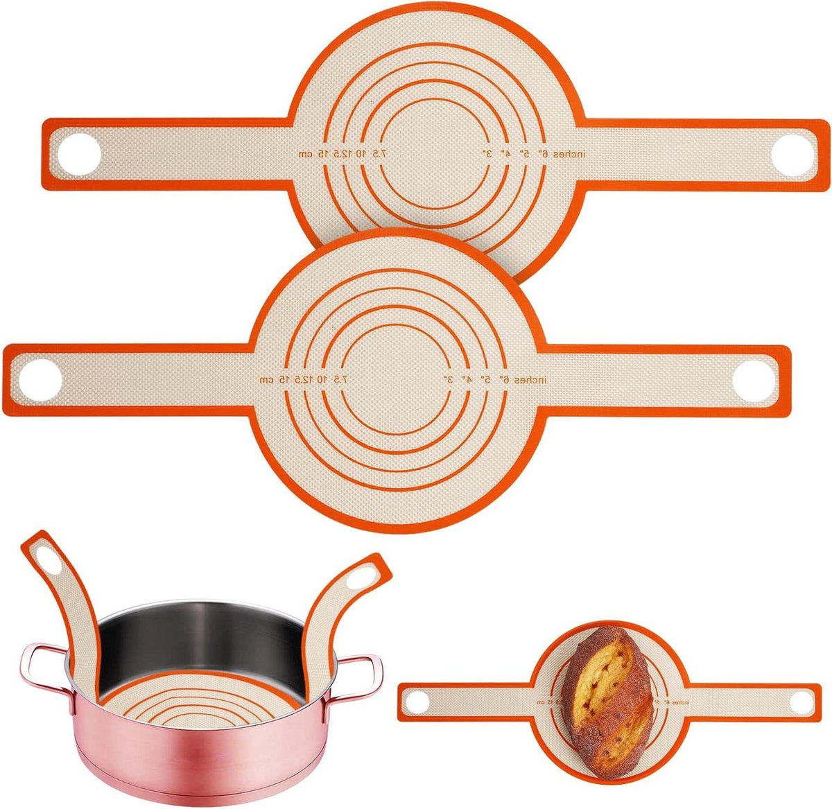Bakmat voor oven, siliconen bakmat met lange handvatten, herbruikbare ovenvoering