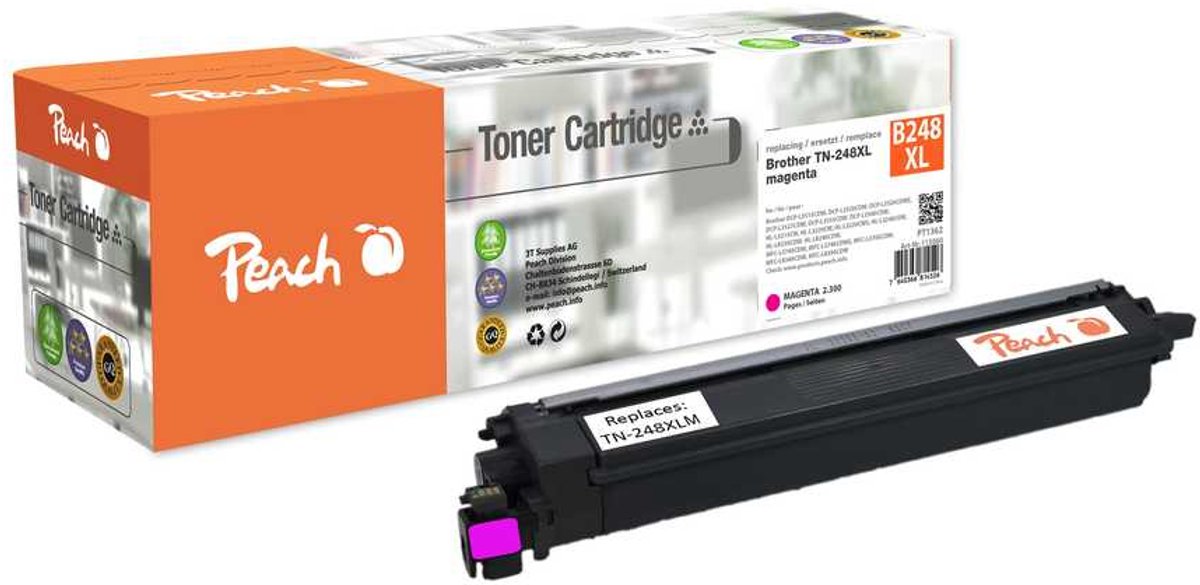 Peach PT1362 tonercartridge 1 stuk(s) Compatibel Magenta