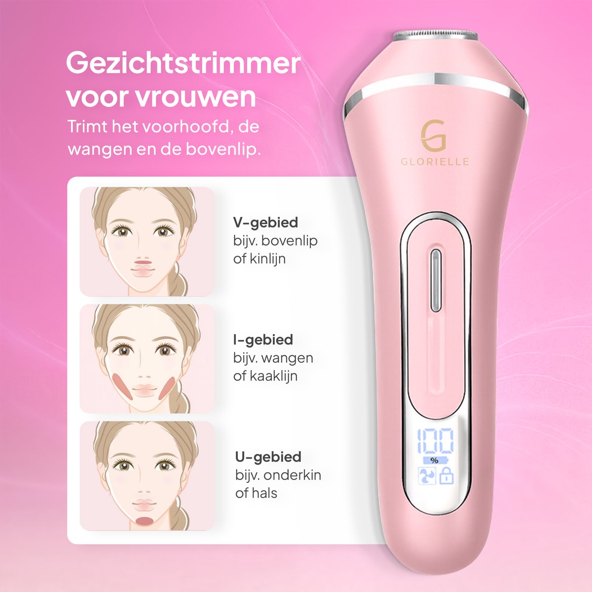 Glorielle® 7-in-1 Ladyshaves voor Vrouwen - Elektrisch Scheerapparaat - Epileerapparaat Dames - Bikini Trimmer - 7 Opzetstukken & Oplaadbaar - Schaamhaar & Gezichtsontharing - Wenkbrauw & Gezichtsepilator Vrouw - Bikinilijn & Intieme zone Scheren thumbnail 5