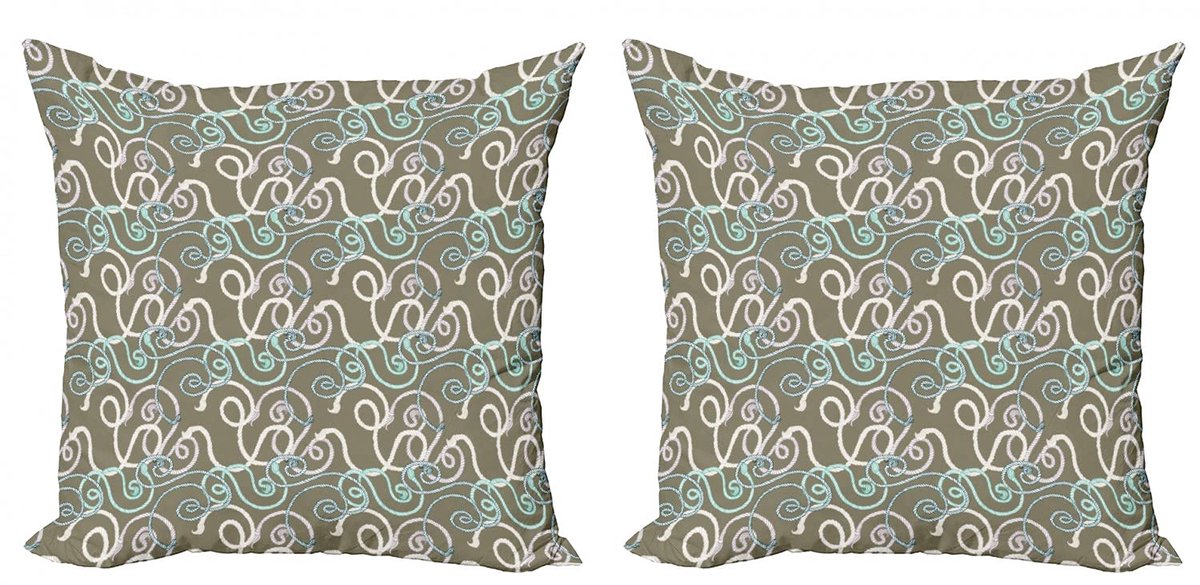 ABAKUHAUS Kussenhoes Set – 2x50x50 cm – Dubbelzijdige druk – Taupe-crème Taupe Creme