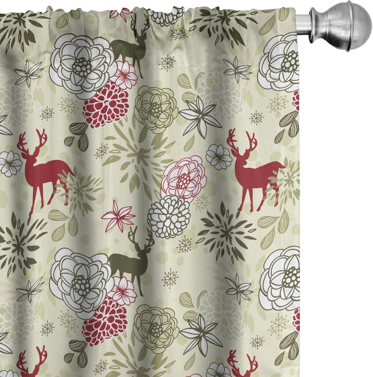 ABAKUHAUS Winter Gordijnen – 2x75x175 cm – Olijfgroen/Lichtgroen Olivengrün