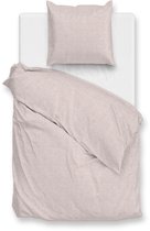Zohome Dekbedovertrek Flanella-di-Lino - Effen Bedlinnen - 140x220 - Roze - Dekbedhoes van 100% Katoen-Flanel