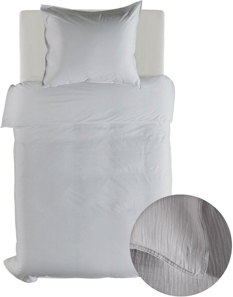 Yellow Dekbedovertrek Suite Guadeloupe - Mousseline Katoen - Vaporous Grey - 140x200-220 cm - 100% Mousseline Katoen - Eenpersoons