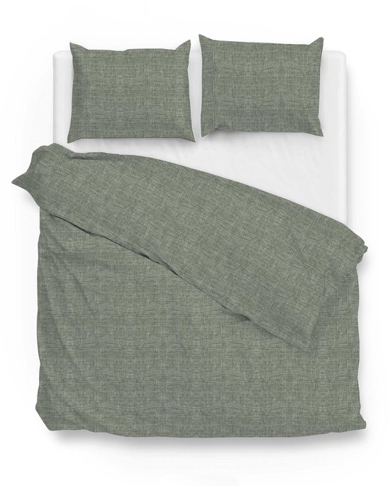 Zo! Home Lino Dekbedovertrek – Tweepersoons – 200×200/220 cm – Army Green