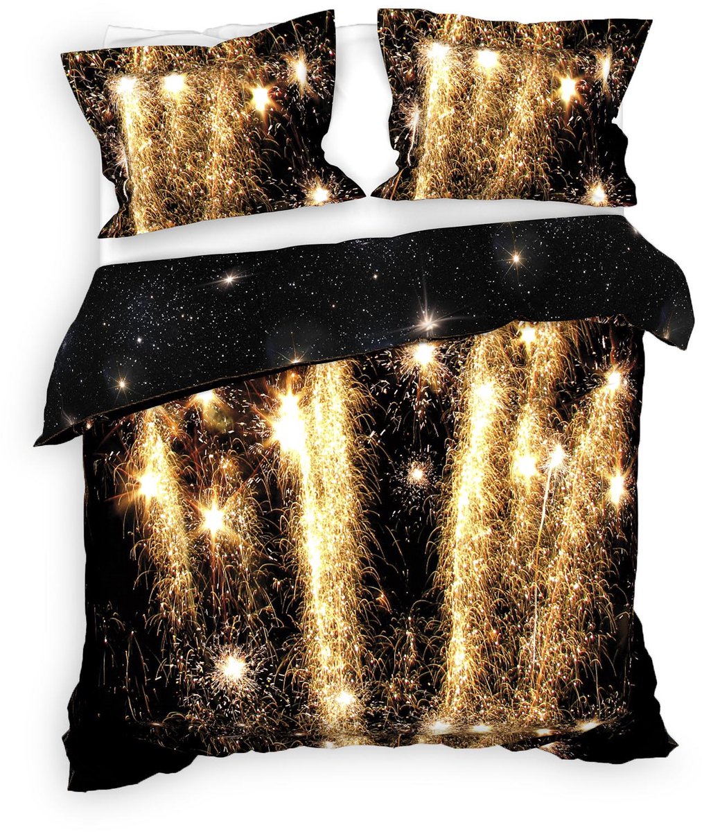 Heckettlane Lumina Dekbedovertrek - Lits-Jumeaux XL - Dekbedovertrek van 100% Katoen-Satijn - 260x200-220 cm - Zwart