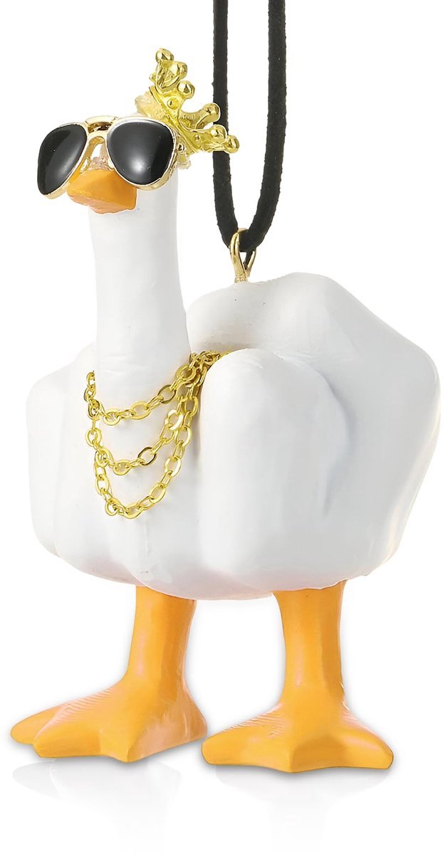 Stunq® Grappige Eend Figuur met Middelvinger - Hars Decoratie