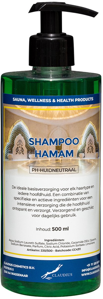 Shampoo Hamam 500 ml met zwarte pomp - haarverzorging