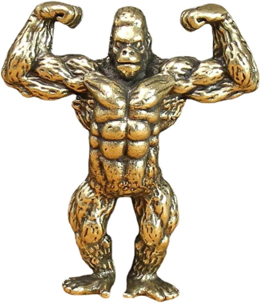 Cosensi - Gorilla Sculptuur Messing Mini Decor Ornament Pad Kikker Chimpansees Figuur