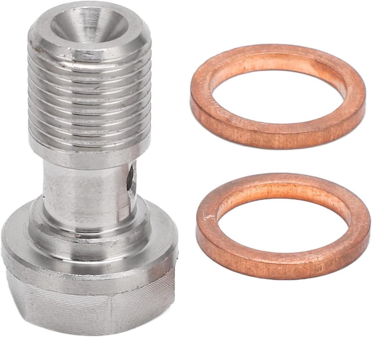 Cosensi - RVS Rem Banjo Bout voor Turbo Olietoevoer 1.5mm Restrictor 7/16in 24 Beugel Lijn Koppeling - Accessoires Toebehoren auto motorfiets