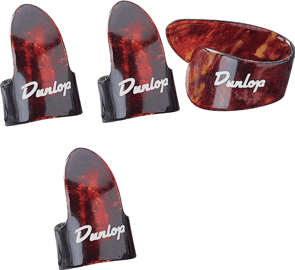 Dunlop Finger & Thumb Players pakket medium, 1 Thumb,3 Fingerpicks - Plectrum set