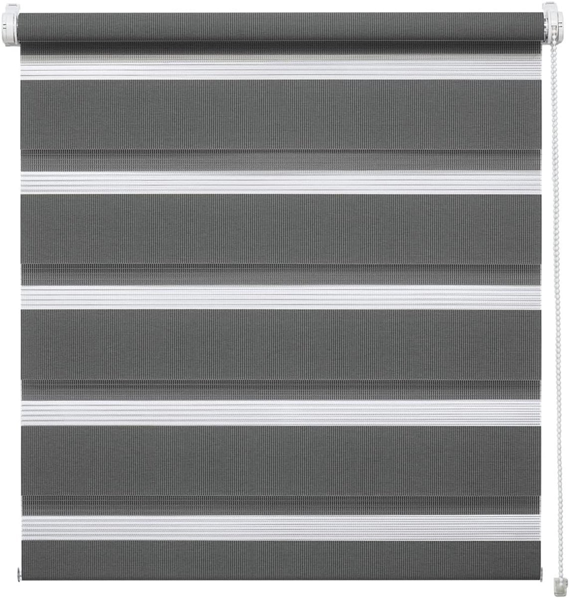 Stunq® Verstelbare Rolgordijn met Slaglengte 150 cm en Anthraciet Kleur – Zonder Boren Montage