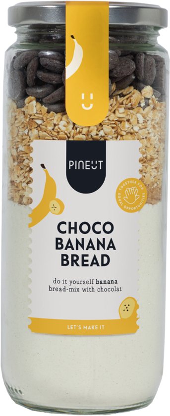Pineut Bakmix Bananenbrood Choco – Cakemix in Pot – Kleine Cadeautjes – DIY Bakpakket – Sinterklaas & Kerst Cadeau