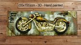 Tableau 3D Moteur Fait Main – Bois – 55x155 cm – Décoration Murale Robuste pour Mancave, Bar, Garage, Salon – Industriel – Motorbike Artwork