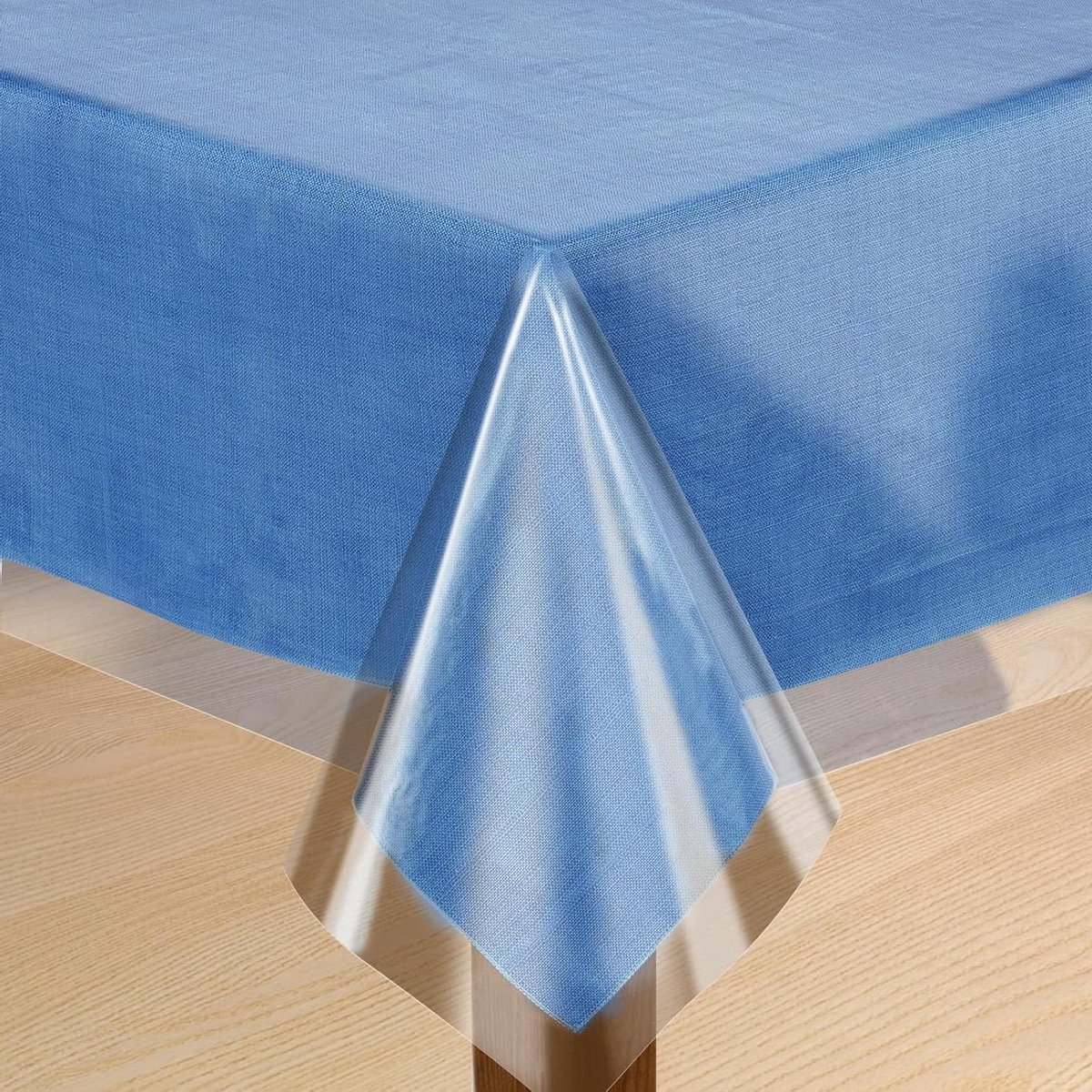 Cosensi Transparant vinyl tafelkleedbescherming, waterdicht en oliebestendig - Rechthoekige tafelhoes van transparante kunststoffolie - 54 x 84 cm Any