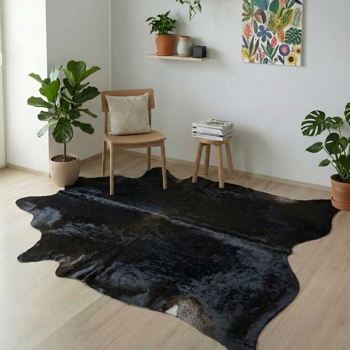 Koeienhuid Vloerkleed XL (Groot) - Effen / Solid / 0163 - 225 x 194 cm - Koeienkleed / Koeienvel / Dierenvel / Dierenhuid / Koehuid Tapijt