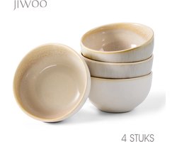 Set van 4 Kommen (Ø13,5cm / 580ml) Ontbijtkommen, Mueslikom, Soepkom, dubbel reactief glazuur, serviesset 4 persoons, Geschikt voor restaurants, familiefeesten, banketten en picknicks, Magnetron-vaatwasserbestendig, Keramiek