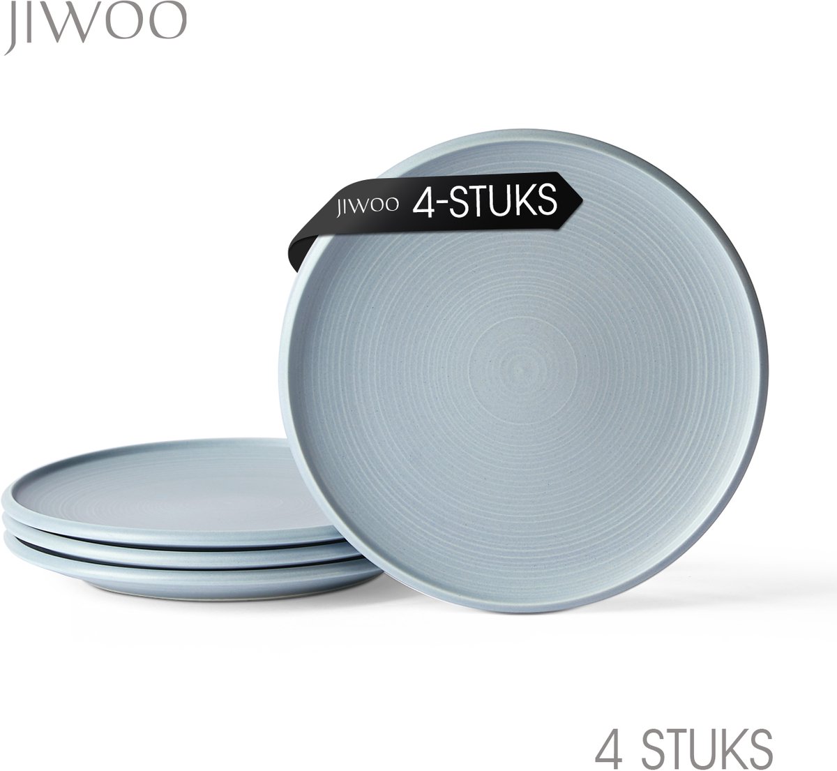 Dinerborden set van 4 (Ø21,8cm / 8,5inch), Bordenset, Ontbijtborden, Dessertborden, serviesset 4 persoons, Geschikt voor restaurants, Horeca, Feest, familiefeesten, banketten en picknicks, Magnetron-vaatwasserbestendig, Keramiek