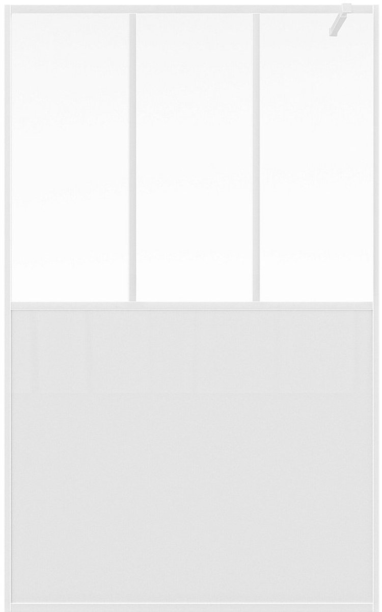 Vente-unique Italiaanse douchewand met werkplaatsstijl - Mat wit - 120 x 200 cm - URBANIK