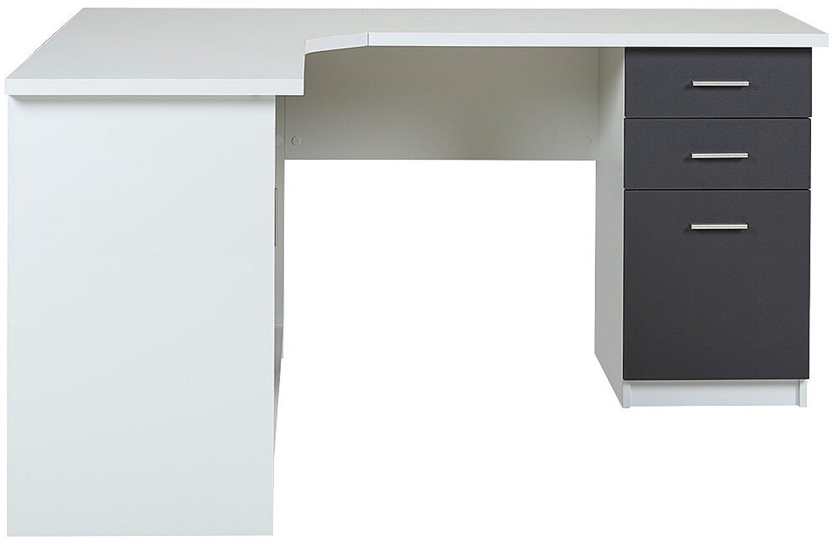 Vente-unique Hoekbureau NORWY - 2 deuren & 2 laden - MDF blad met granieteffect