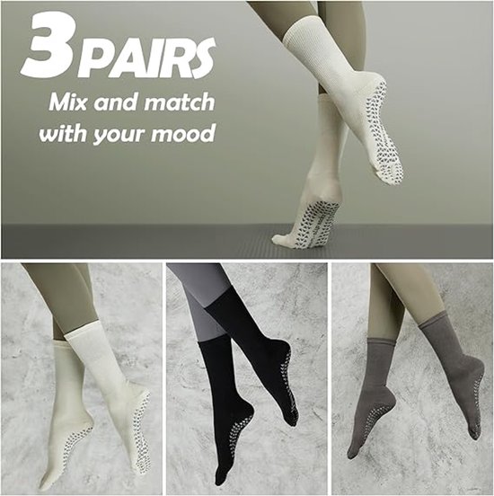 3 paar - Sokken - antislip sokken - Yoga Sokken - sokken dames - yoga sokken antislip dames - ademende katoenen sokken - pilates teensokken antislip - sportsokken - yoga sokken met tenen van ToeSox — afbeelding 2