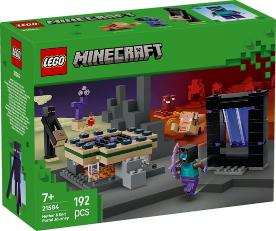 LEGO Minecraft - Voyage au Nether et portail de l'End - Jouets vidéo pour Enfants - 21584
