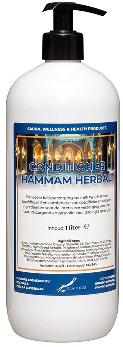 Hairconditioner Hammam Herbal 1 liter met zwarte pomp