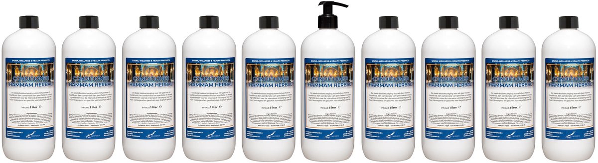 Hairconditioner Hammam Herbal 1 liter met zwarte pomp - set van 10 stuks