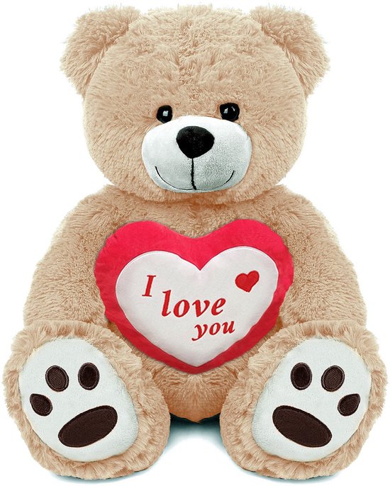 Teddybeer Barry (Creme Wit/Beige) Pluche Knuffel XXL 100 cm – Grote XXL Teddybeer 100cm – XL Knuffelbeer extra Groot