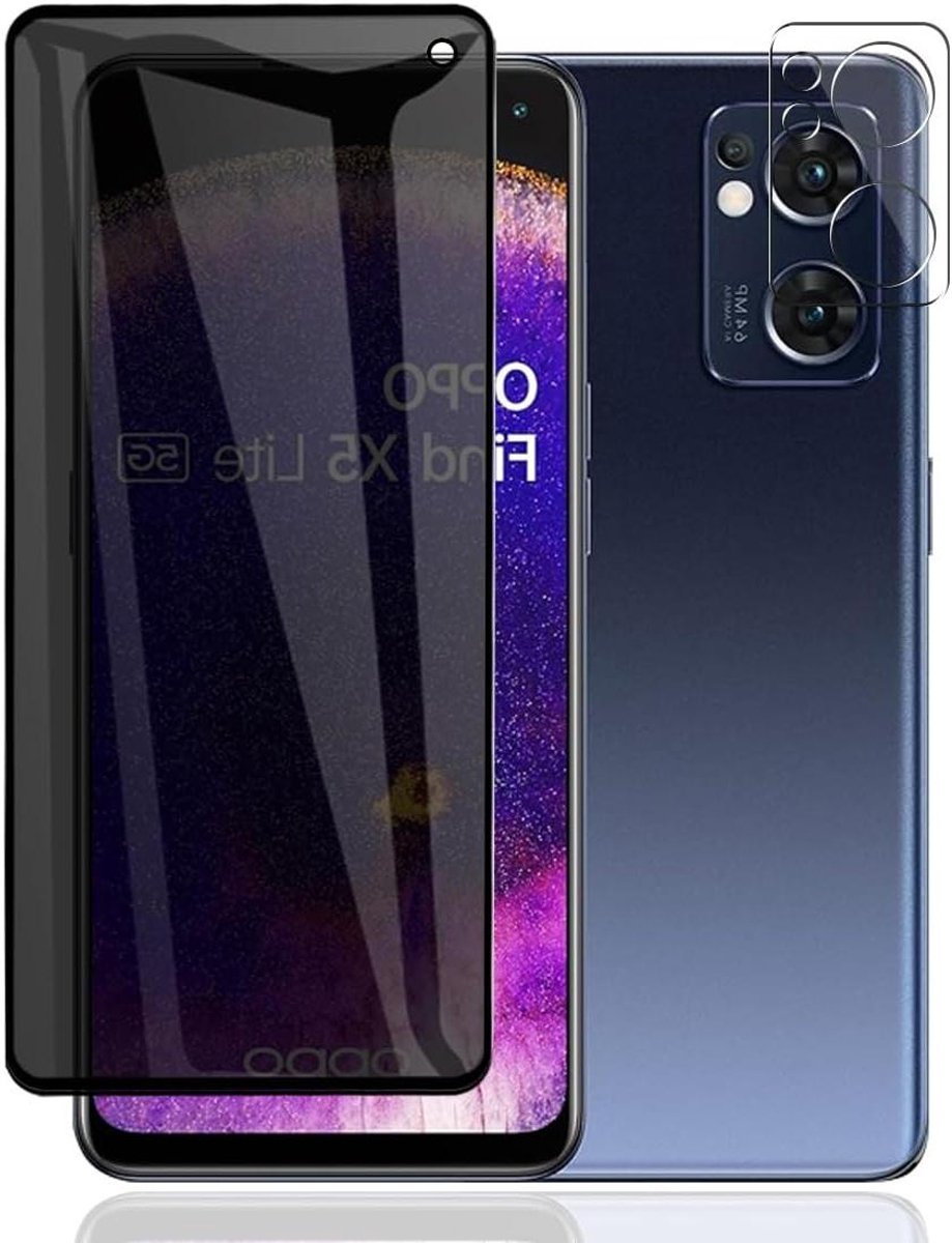 Cosensi - Screenprotector Oppo Find X5 Lite displaybescherming anti-spy 9H hardheid