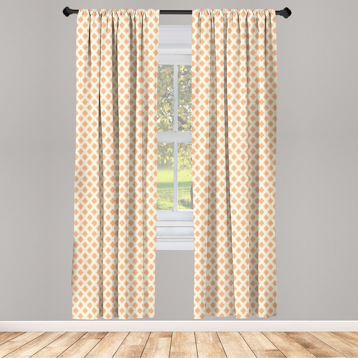 ABAKUHAUS Oranje 2-delige gordijnen – microvezel 75x245 cm