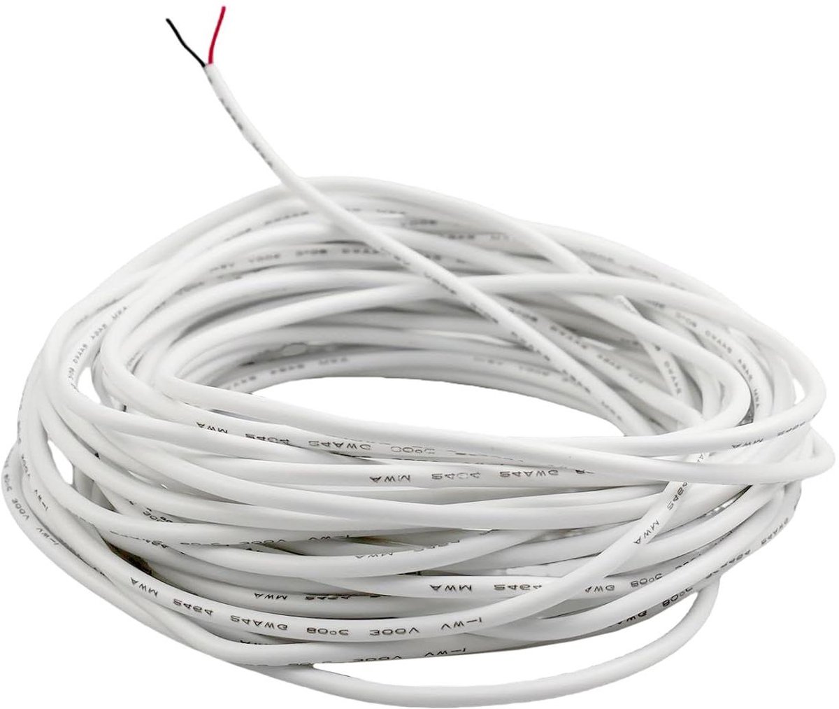 Cosensi - Elektrische kabel 10 meter wit, 2-aderig, flexibel, hoge temperatuurbestendigheid