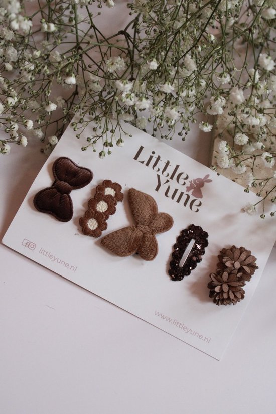 Little Yune Antislip Haarspeldjes Baby & Peuter – Set van 5 – Haarclips Meisje – Blijft Perfect Zitten – Antislip Collectie – 3 cm