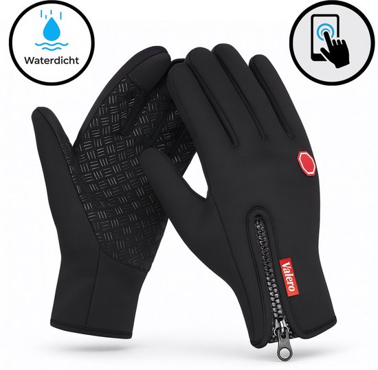 Valero Premium Waterdichte Handschoenen Maat M – Touchscreen, Winddicht & Warm – Voor Regen, Fietsen & Wandelen – Zwart - VALT klein bestel minimaal een / twee maten groter / bekijk maattabel