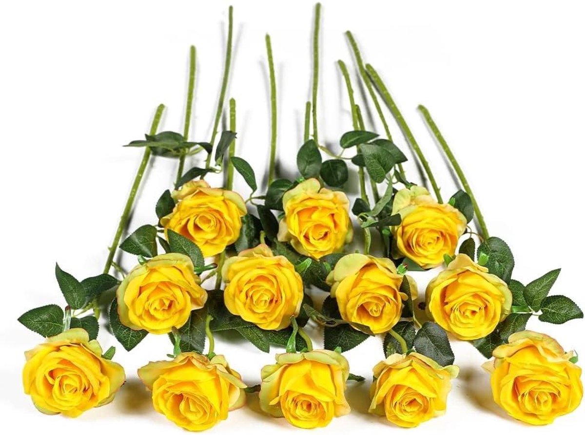 Cosensi Rozen kunstbloemen boeket voor bruiloft, feest, kantoor en woondecoratie Any