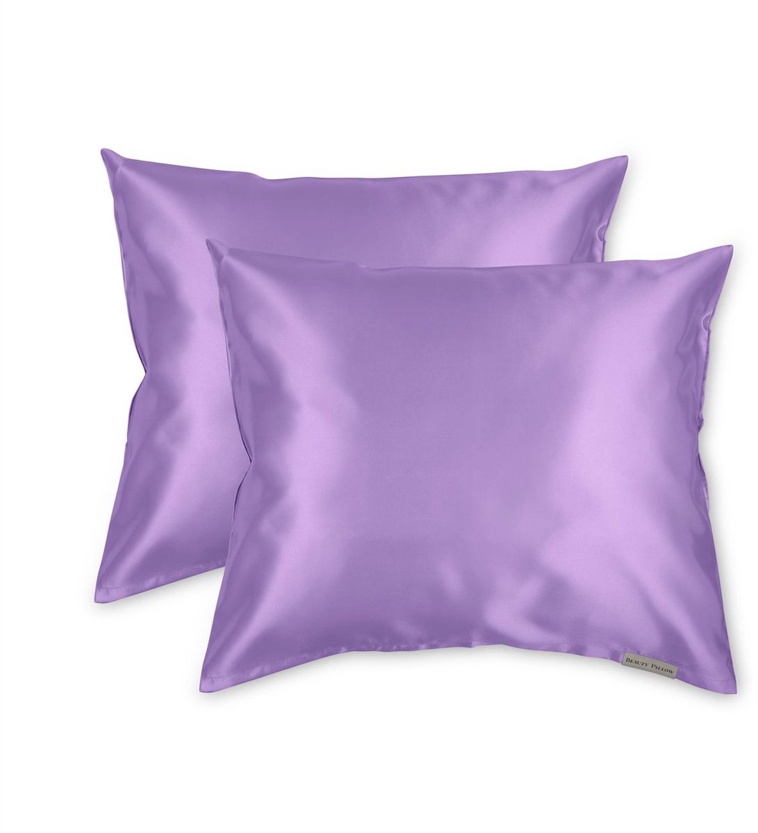 Beauty Pillow® - Satijnen Kussenslopen - Voordeelset - Duo Pack - 60x70 cm - Lila