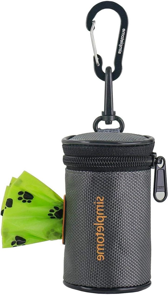 Cosensi - Hondentasdispenser voor riem met riem - Waterdicht - Grijs - Duurzame 1680D Oxford stof - YKK-ritssluiting - Handige accessoire voor wandelen met de hond