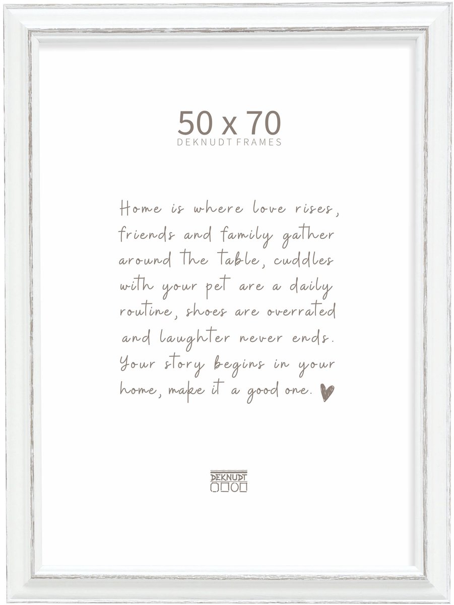 Deknudt Frames fotolijst S221H3 - wit met bruin accent - 50x70 cm