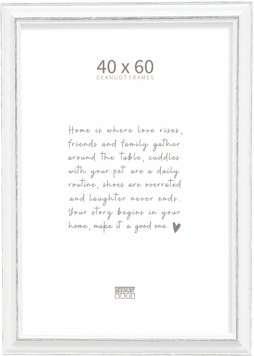 Deknudt Frames fotolijst S221H3 - wit met bruin accent - 40x60 cm