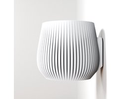 Fleuriek - Moderne hangpot van biobased plastic - Bloempot voor aan de muur – Duurzame & lichte hangende plantenpot voor binnen - Witte bloempot voor kamerplanten - Ø12 cm