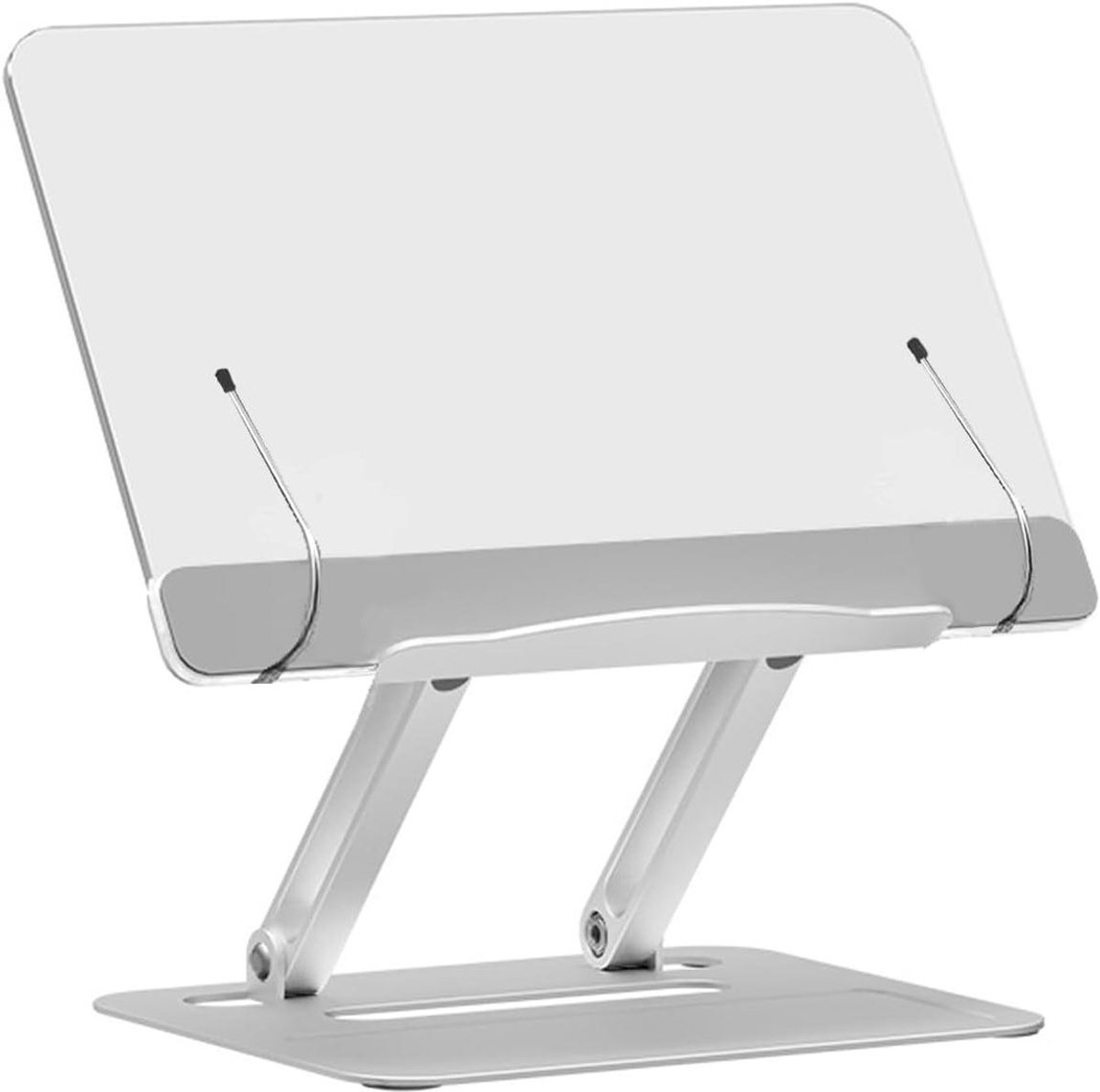 Cosensi - Boekenstandaard aluminium acryl verstelbaar ergonomisch inklapbaar leesstandaard keuken e-reader tablet laptop