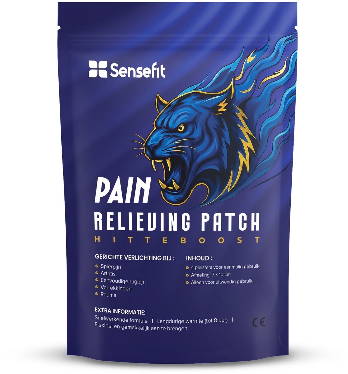 Sensefit - warmte pleister - warmtepleisters - pleisters - Gewrichtspijn en spierpijn - Warmte Patches - knie pijn - Nekpijn - Rugpijn - tijgerbalsem - kruik - warmte pleisters rug - heat patch - warmtedeken - warmtekussen - migraine masker