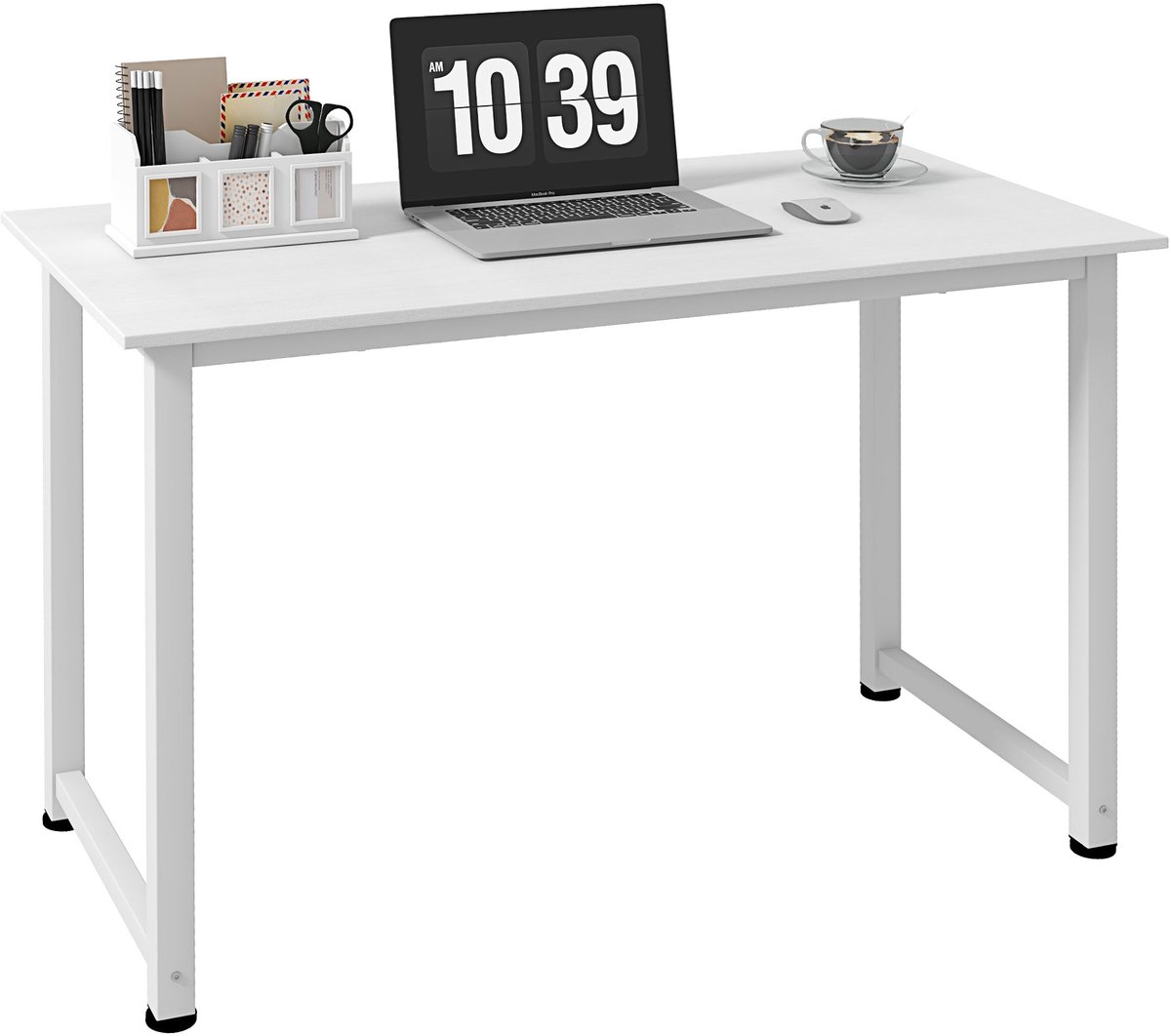 HOMCOM Schrijftafel - Bewerkt hout - 120x60x76cm - Wit