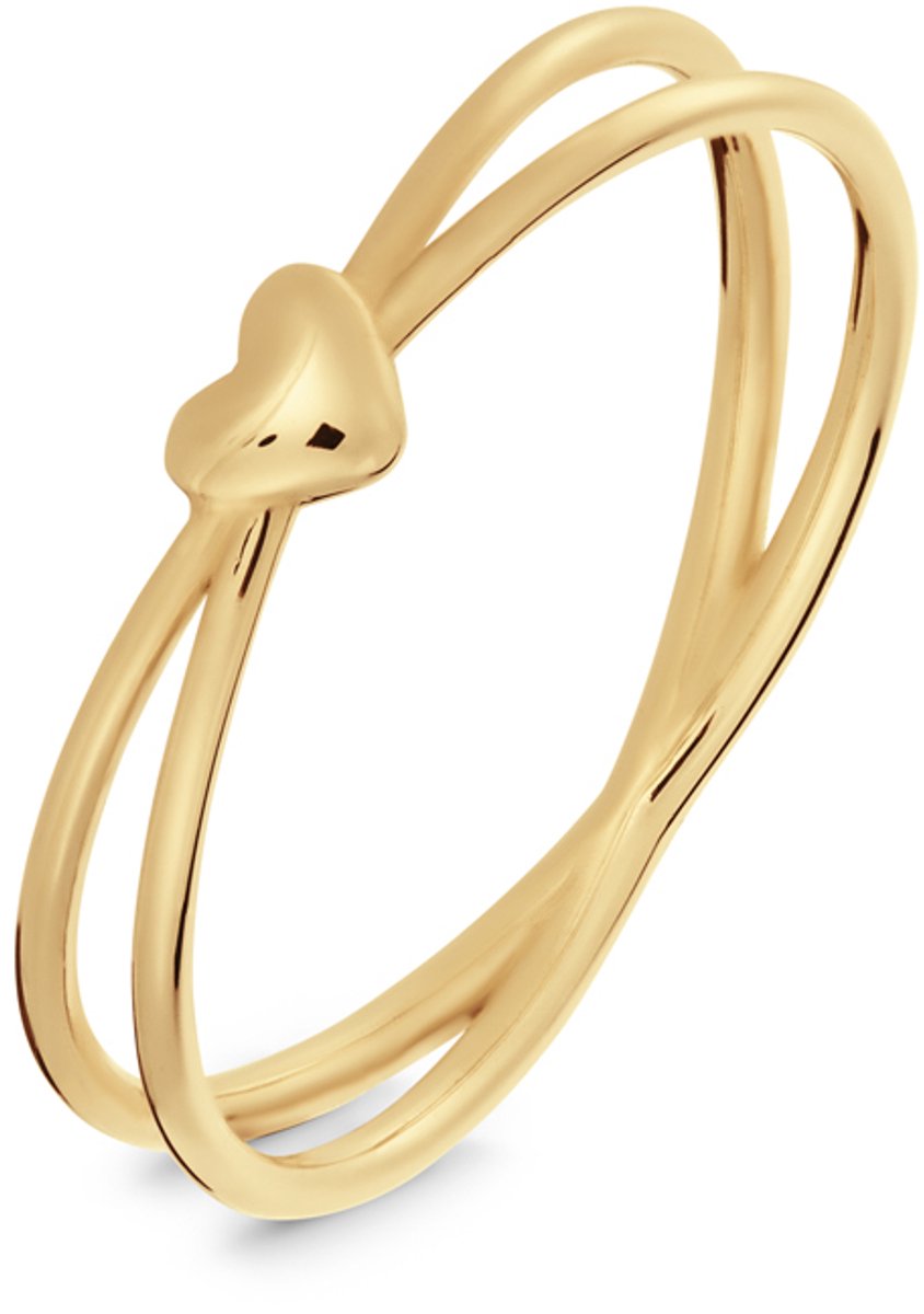 Glow 214.203256 Dames Ring - Minimalistische ring - Sieraad - 14 Karaat Goud - 4 mm breed
