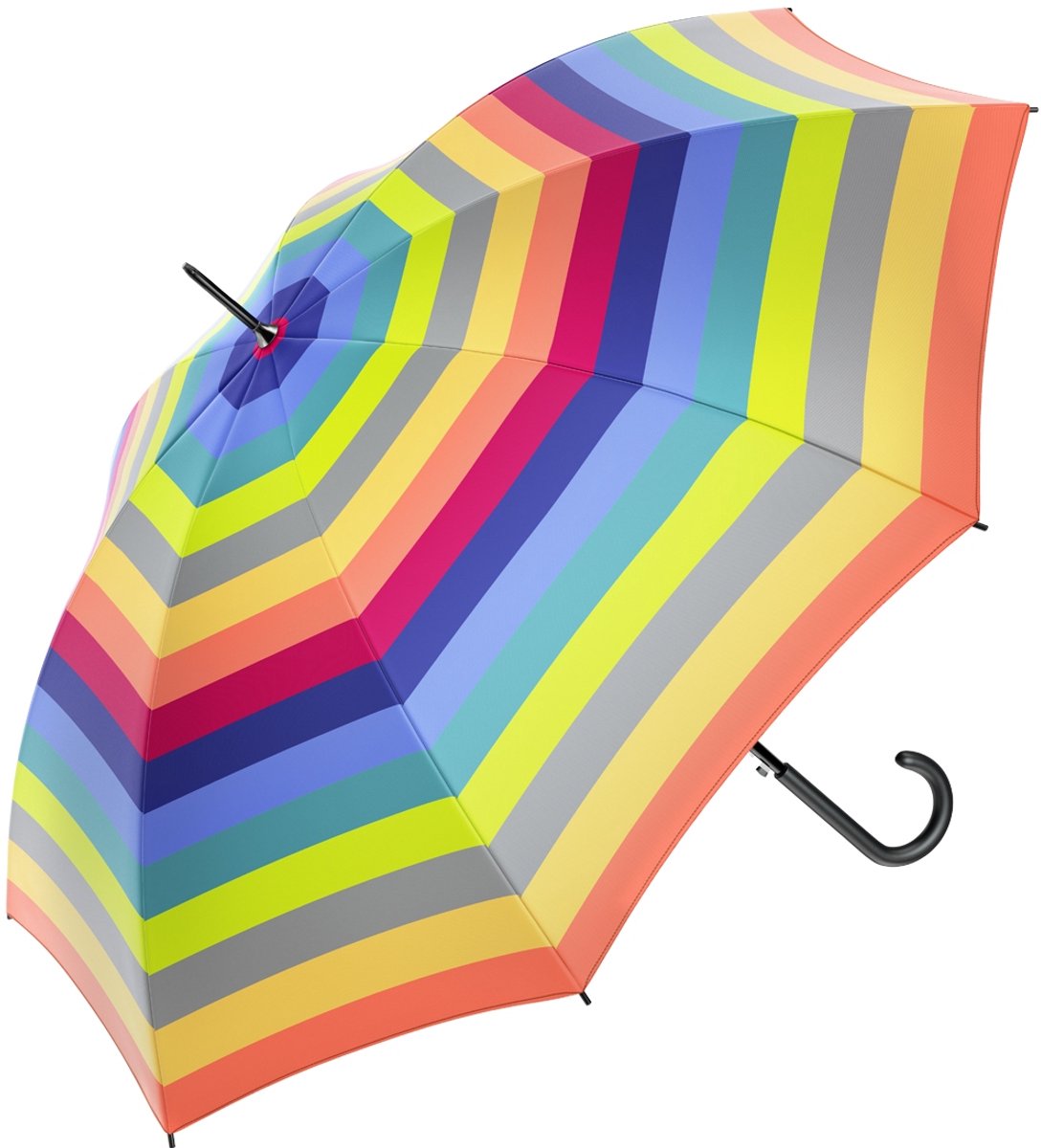 Benetton Lange Regenparaplu Rainbow Multikleur Strepen - Automaat