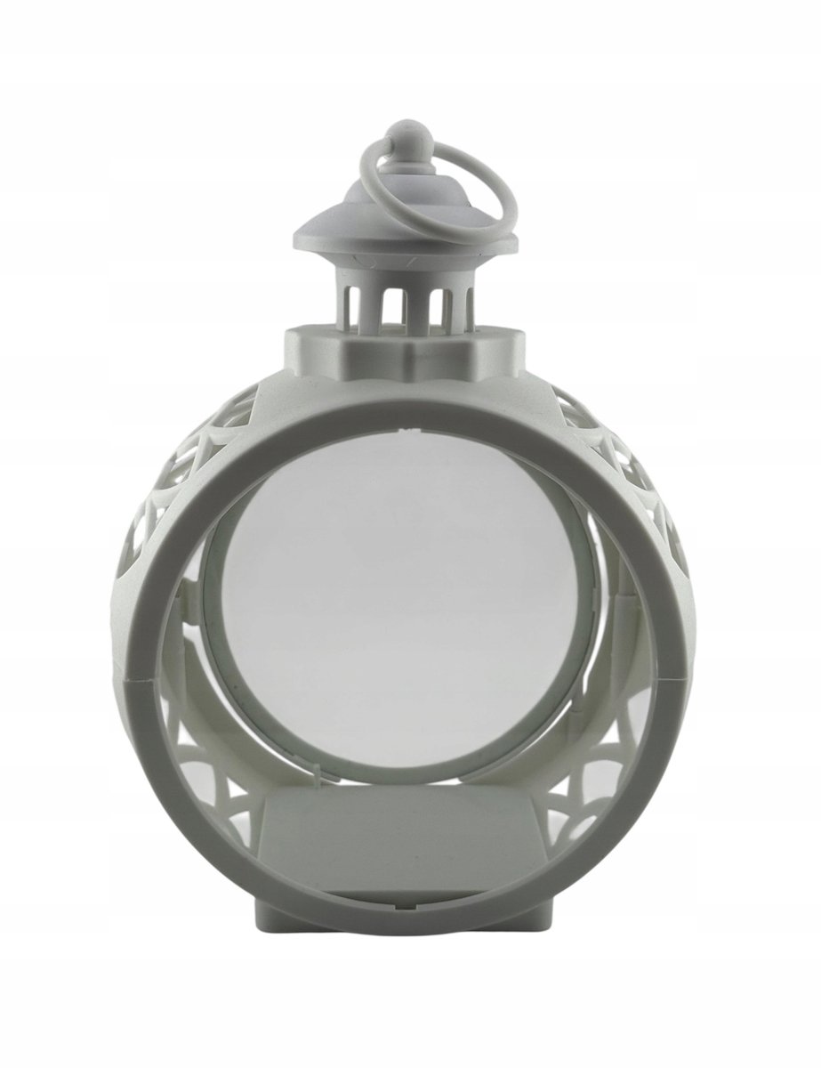 Merkloze Decoratieve Lantaarn - Wit, Rond, 25 cm
