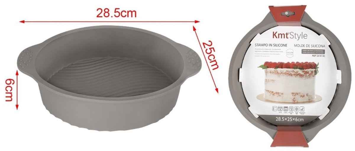 Siliconen Cakevorm Tartvorm met Handvatten 25cm