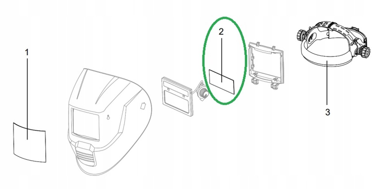 Vervangende Lashelm Snel voor ESAB SWARM A20 - Beschermend Glas