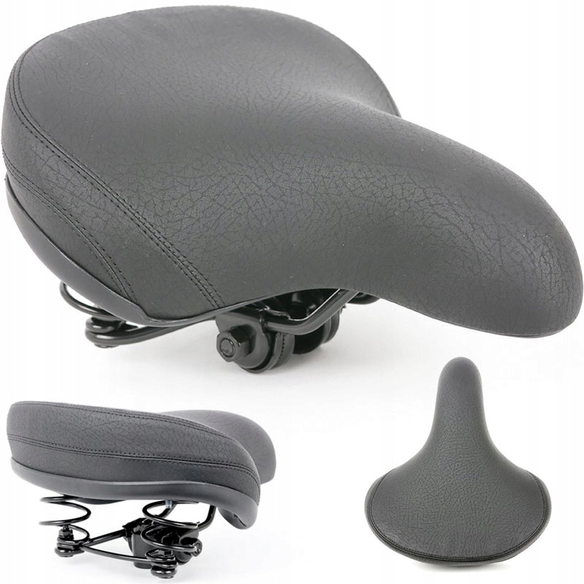Comfortabel Fietszadel Klassiek met Veren - Zwart