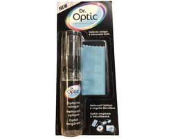 Dr. Optic Optische Reiniger met Microvezeldoek – 20 ml – Brillenreiniger voor Glas, Plastic & Optische Lenzen – Streeploos Schoon in Enkele Seconden