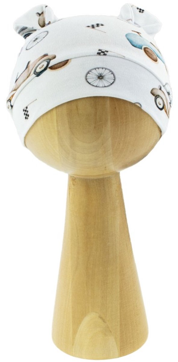 Nicol Baby Muts Katoen met Oren - Maat 62 - Wit